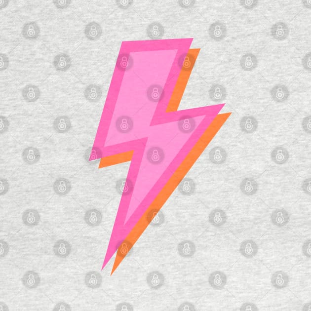 Pink and Orange Lightning Bolts by OneThreeSix